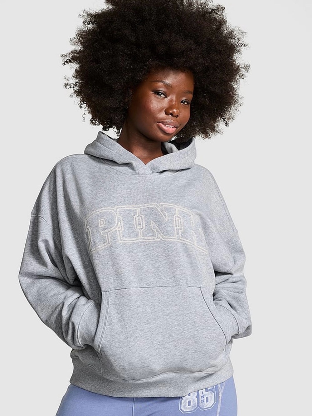 PINK Victoria's Secret Heather Gray Logo Hoodie